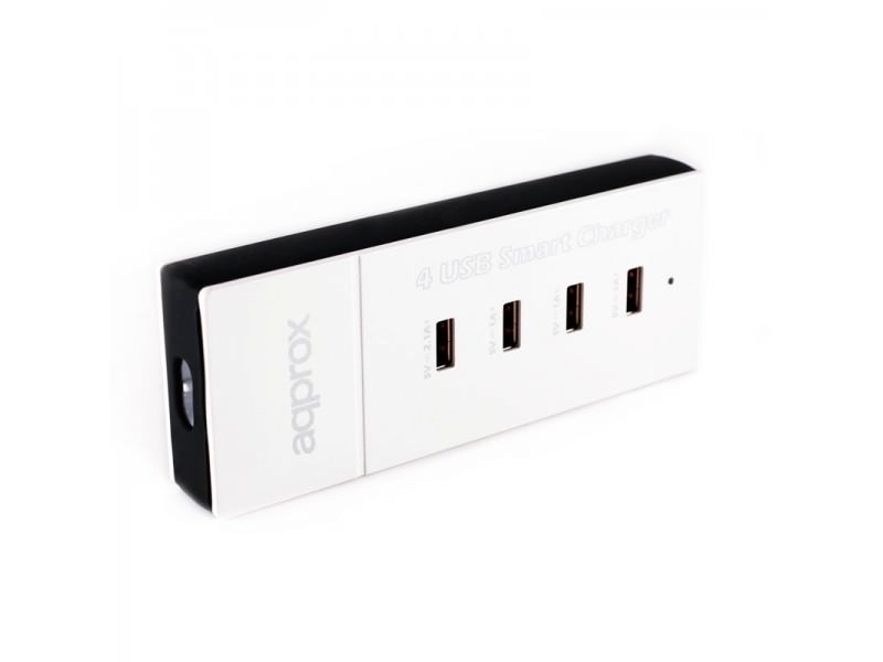 Cargador 4x Usb Approx Pared Blanco